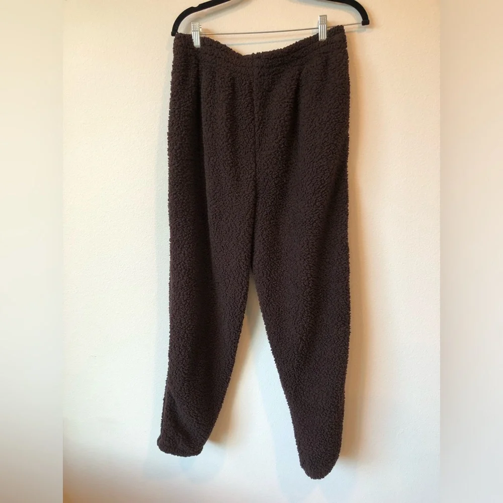 SKIMS Teddy High Pile Fleece Crop Jacket and Joggers Espresso (Set) Size L - Picture 12 of 12
